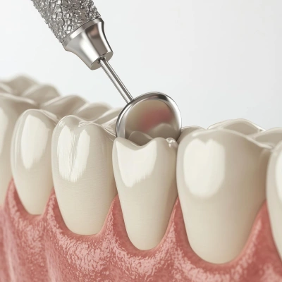 Professional gum scaling and polishing for healthy pink gums